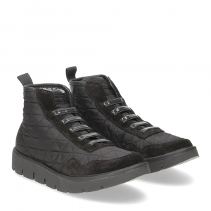 Panchic P05W boot quilted nylon suede black