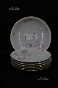 Set Plates Dolce Bavaria Ingrid Porcelain 6 Pieces + Bowl