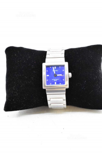 Wrist Watch Woman Seiko Steel,dial Blue,water Resistant Battery Op.ed