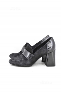 Shoes Woman Geoxsize 40 Black Suede,heel 9 Cm