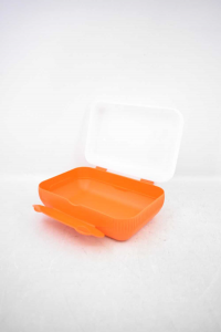 Container Holder Snacks Tupperware Orange White 15x21x8 Cm
