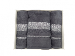Piazza Duomo set 5 asciugamani scatola regalo maculati grigio