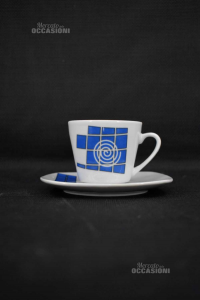 Cups Coffee Amicasa With Pattern Circular Blue 12 + 12 Plates