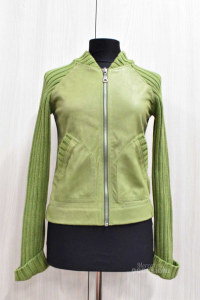 Sweatshirt Woman Butx& Co Green In Cloth And Leather Size M