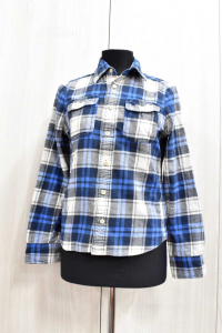 Shirt Boy Abercrombie Striped Blue And White Size L