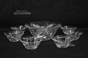 Bowl + 6 Glass Bowls Fantasy Roses
