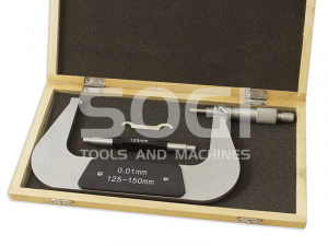 Micrometro centesimale per esterni SOGI MIC-125-150 con frizione - 125150 mm - terminali cromati
