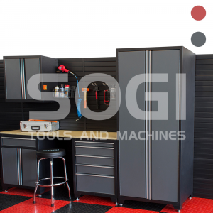Arredamento officina sistema garage SOGI GRG-COMP disponibile in grigio o rosso