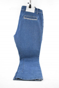 Jeans Mujer Bluemarine Talla 44 Con Brillantes