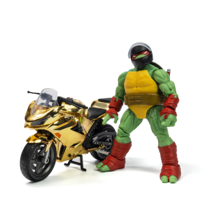 Teenage Mutant Ninja Turtles BST AXN: RAFFAELLO with Gold Motorcycle (SDCC Exclusive) by The Loyal Subjects
