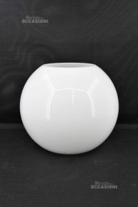 Vase Glaskugel Weiß 27x32 Cm