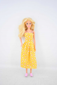 Puppe Barbie Kleid Gelb Mit Herzen