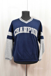 Sweatshirt Boy Champions Blue And Grey Size S