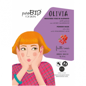 Maschera Viso Olivia Peel Off Pelle Grassa Frutti Rossi - Purobio Cosmetics