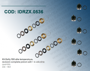 Kit 100 IDROBASE valido per pompe W201, W203, W912 (Interpump) composto da pistoni ø20 + 6 valvoline