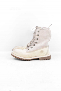 Ankle Boots Woman Timberland White Panna Size 38