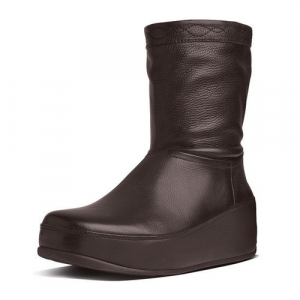 Fitflop - ZIP UP CRUSH TM BOOT Leather Chocolate