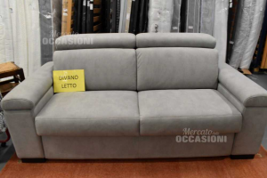 Sofa Bed 2 Seats Gray Alcantara New