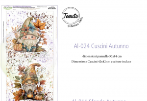 AL-024 CUSCINO GNOMI AUTUNNO - TESSUTO - IDEE PER CREARE AL024