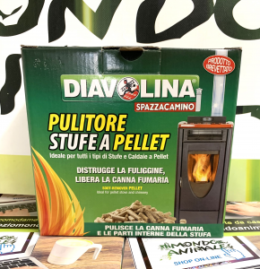 Diavolina Pellet Spazzacamino Stufe Caldaie Distrugge Fuliggine Canna  Fumaria 1,5Kg