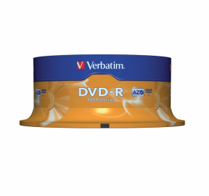 DVD-R 4.7GB 120 MIN 16X CAMPANA 25PZ VERBATIM 43522