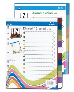 DIVISORI in ppl 12 tacche colorate   IN LINEA