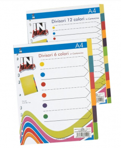 DIVISORI cartoncino 12 tacche colorate IN LINEA  v. 40593A