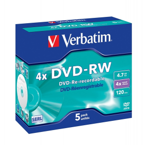 DVD-RW VERBATIM SLIM 4X CF.5pz ** SU ORDINAZIONE ** v.68048