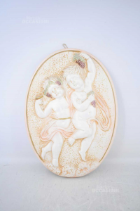Oggetto In Ceramica Coppia Di Angioletti 36 Cm