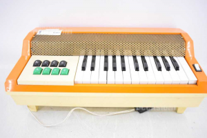 Organo Elettrico Vintage Arancione Beige Made In Italy Brevettao Funzionante