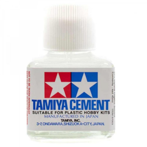 TAMIYA: CEMENT LIQUID. 40ml colla per plastica tappo BIANCO