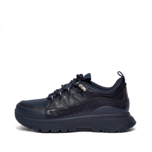 Fitflop - NEO-D-HYKER LEATHER-MIX OUTDOOR TRAINERS MIDNIGHT NAVY MIX