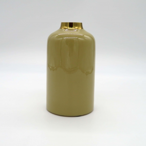 Vaso bottiglietta verde e oro h15 cm