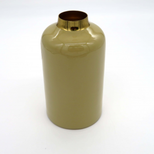 Vaso bottiglietta verde e oro h15 cm