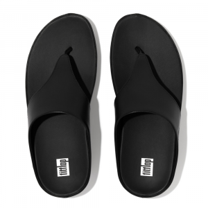 Fitflop - SHUV LEATHER TOE-POST SANDALS All Black - DROP 9