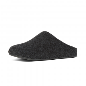 Fitflop - SHOVE FELT SLIPPERS ALL BLACK