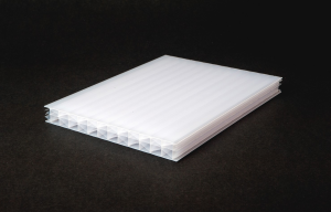 Policarbonato Alveolare Bianco Opal 2,5 Kg/mq Protetto UV un lato spessore 16mm Formato: 210x100cm