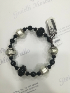 Bracciale donna La Murrina classica nero/argento con elastico