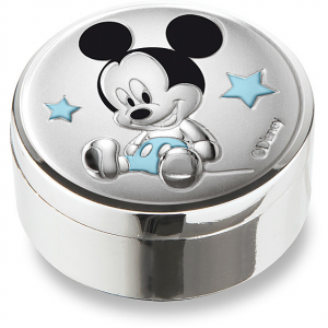 Portadentini laminato argento celeste Disney Mickey Mouse D293C