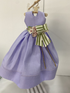 Dollhouse Vestitino in lino viola con pepite profumate e ceramica VL30