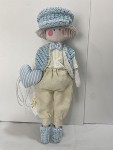 Dollhouse Bambola con abiti in lino e cotone realizzata a mano Celestino