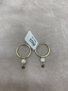 Alisia orecchini donna argento 925  cerchio galvanica oro con perle AL1098-ORO