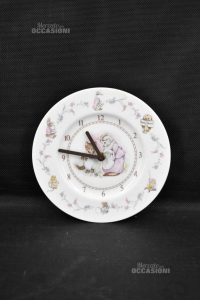 Orologio In Ceramica Royal Albert Con Mamma E Piccolo Gatto 20 Cm Funzionante