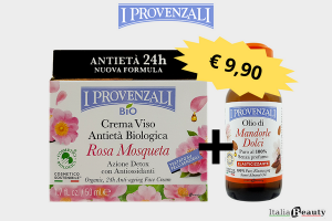 Offerta I Provenzali crema viso antietà biologica Rosa Mosqueta + Olio di Mandorle Dolci puro 100% senza profumo