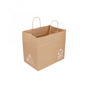 Shopper carta riciclata 90gr fondo largo per asporto -32X21X28,5h cm