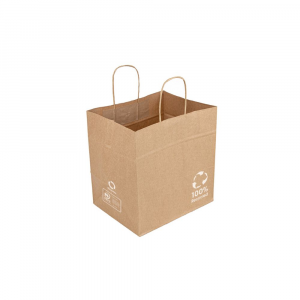 Shopper carta riciclata 80gr fondo largo per asporto -26x17x24h cm