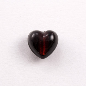 Perla cuore in vetro di Murano 15 mm. Vetro ametista e foro passante per bigiotteria