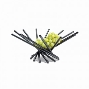 Portafrutta centrotavola di design elegante in PVC nero diametro 49,5 cm made in Italy