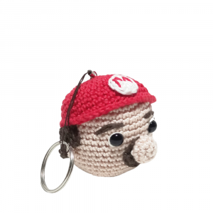 Portachiavi amigurumi Super Mario Bross con laccetto ad uncinetto 7 cm - Crochet by Patty