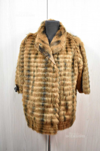 Jacket Woman Pimko In Eco Fur Size 40 Brown